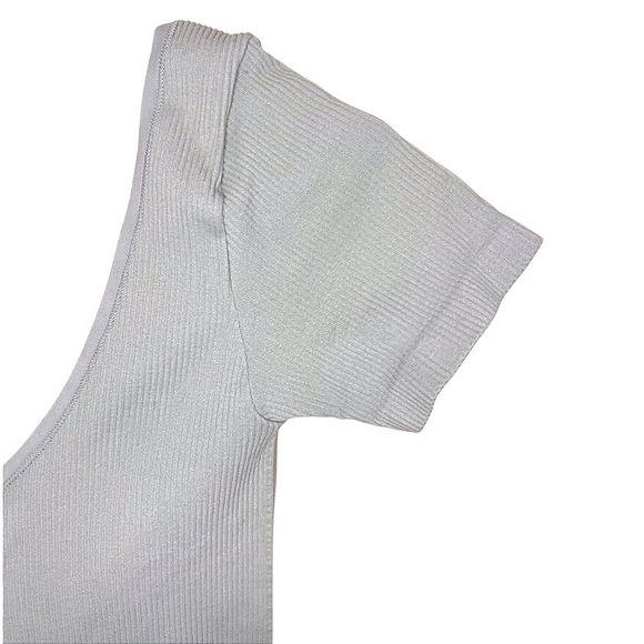 Urban Outfitters Sage Green Ribbed Bodysuit M/L Thong Stretch Hook Front EUC - Picture 3 of 7